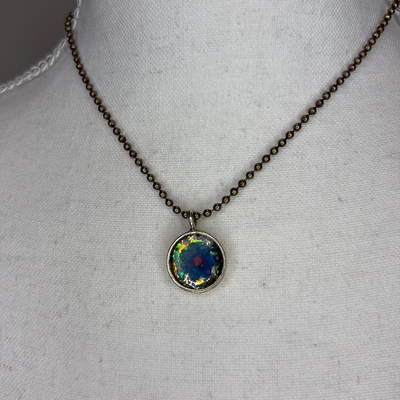 Vtg July Blue Birth Flower Necklace. Y2K - Picture 1 of 4